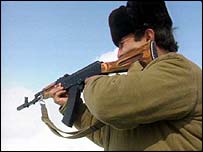 Азербайджанский ополченец в Карабахе