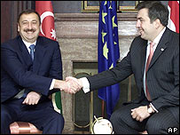 Ильхам Алиев и Михаил Саакашвили